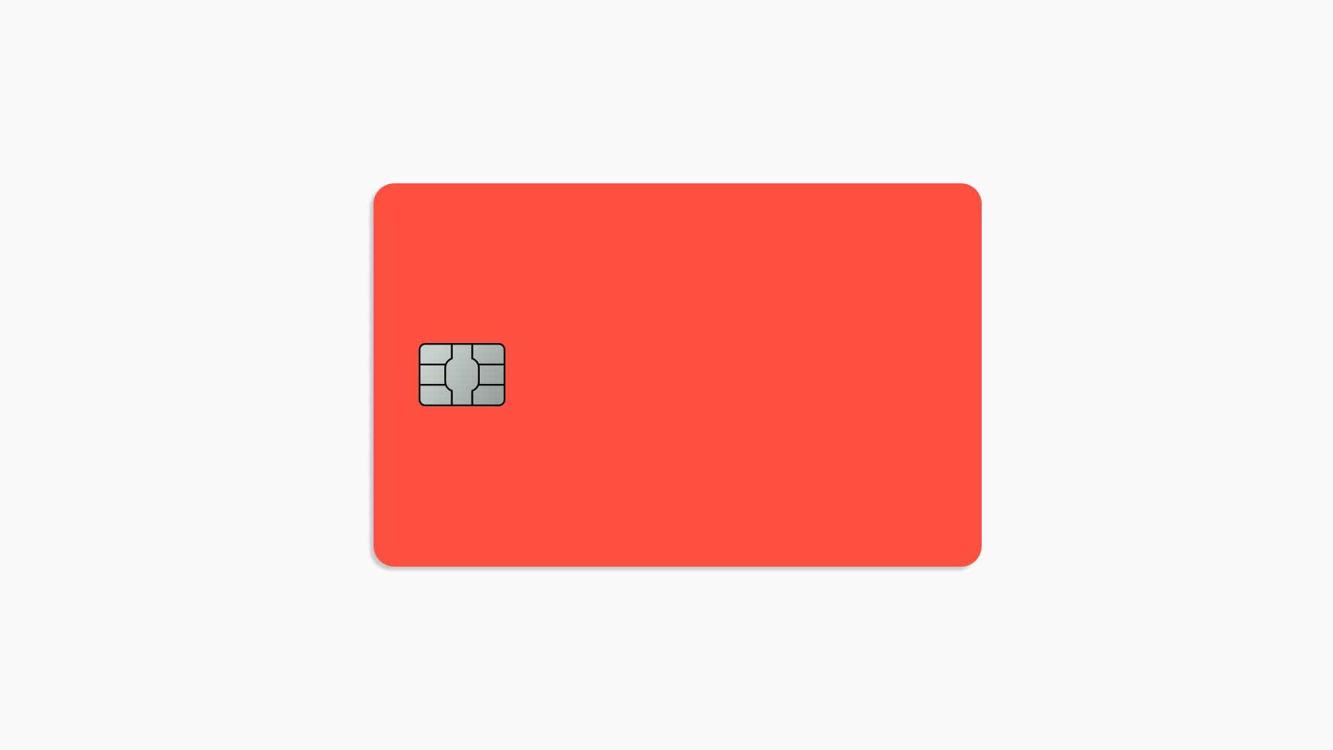 An unbranded but distinctive coral bank card, evoking Monzo's identity.