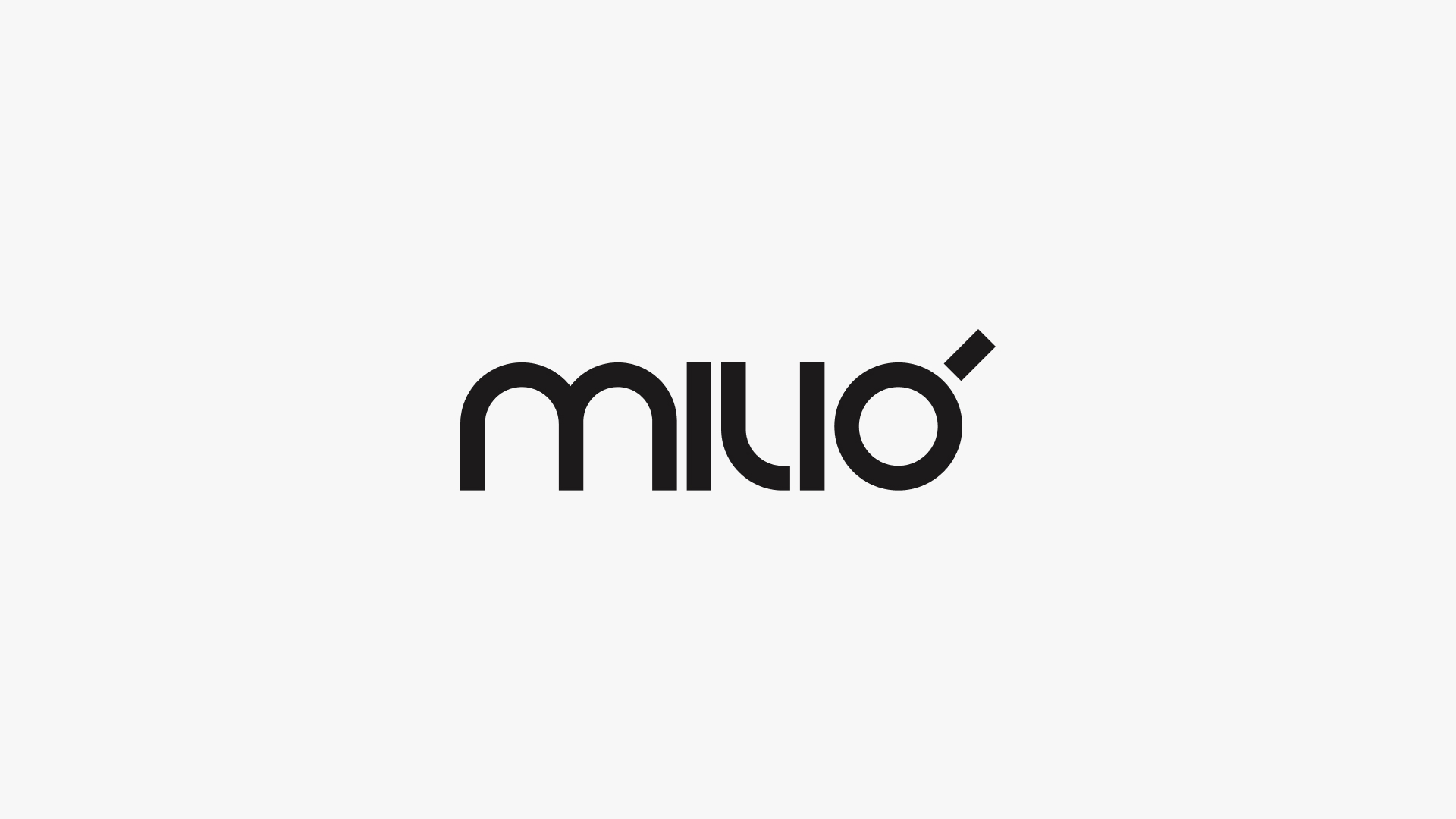 Black stylized text logo spelling 'milio' on a white background.