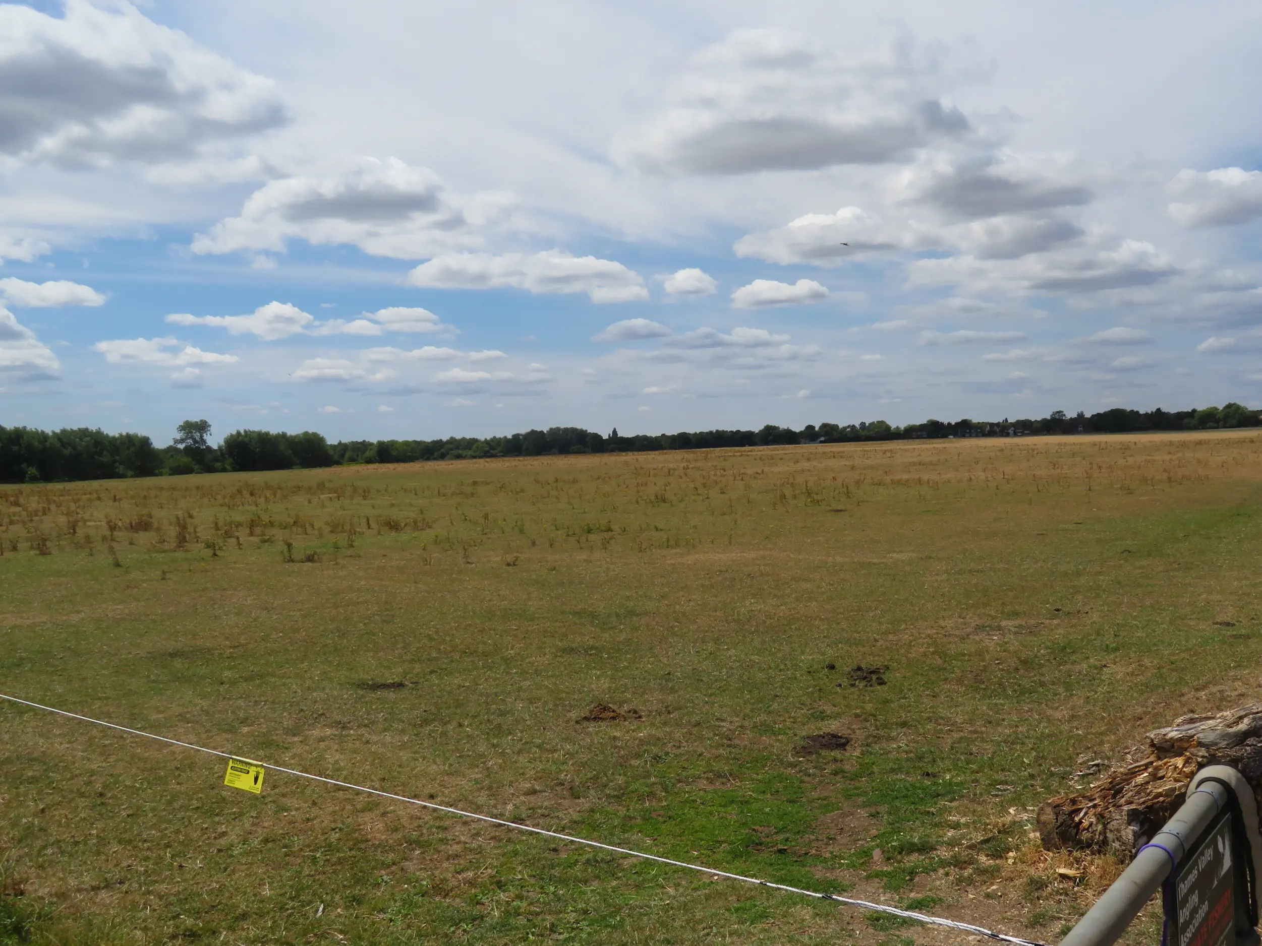 A view of Dorney Common from the corner of a fenced off field