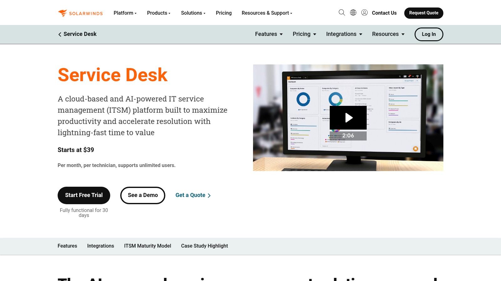 SolarWinds Service Desk