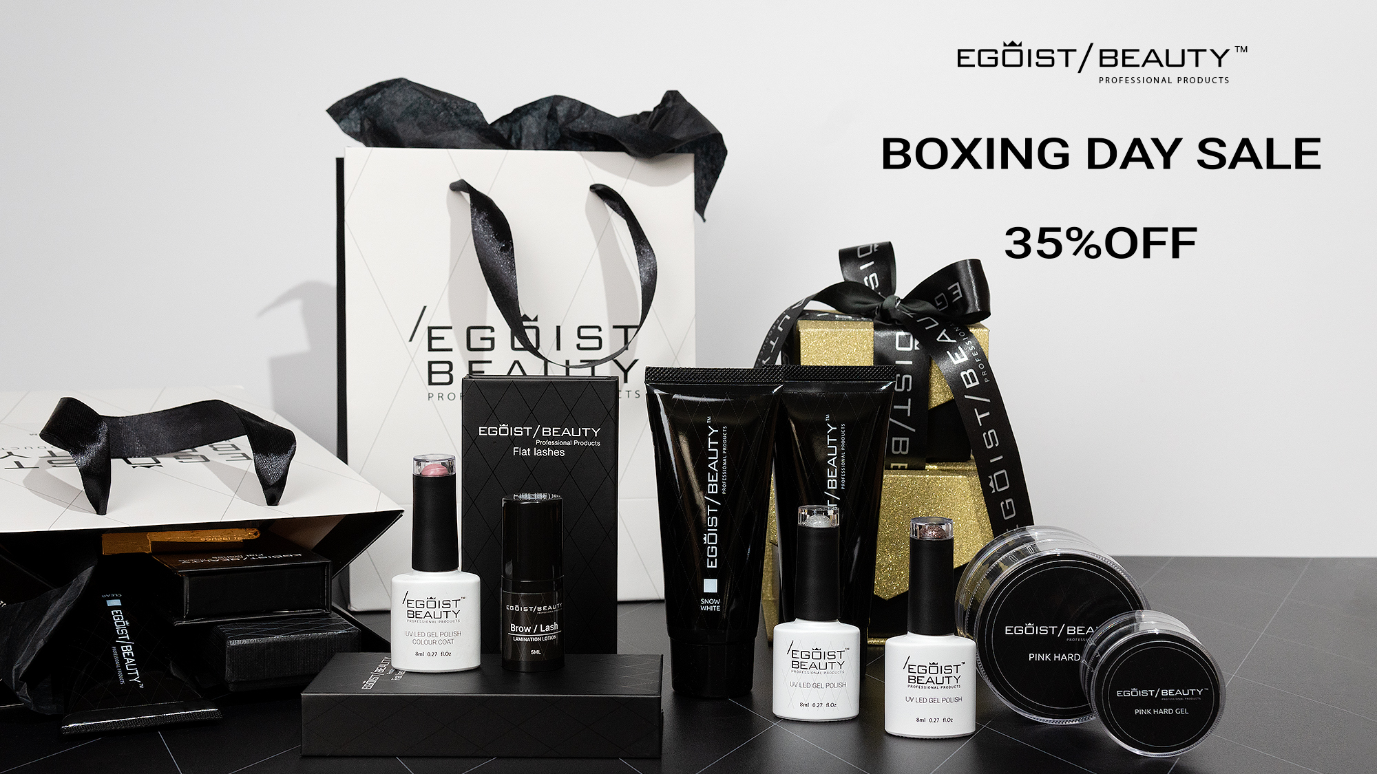Egoist Beauty website banner for new products launch