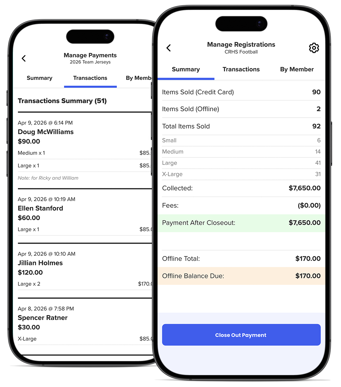 Dashboard mockup