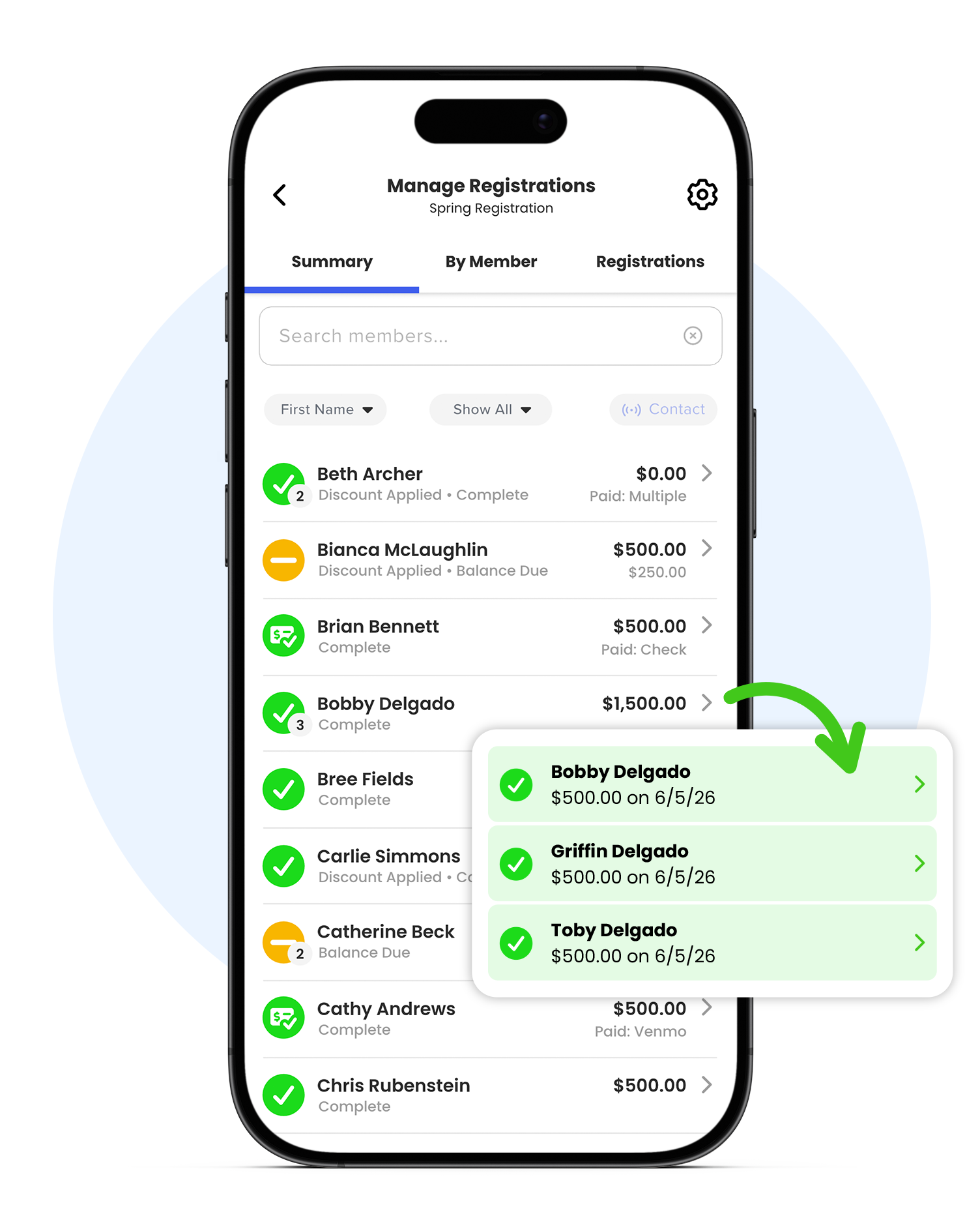 Dashboard mockup