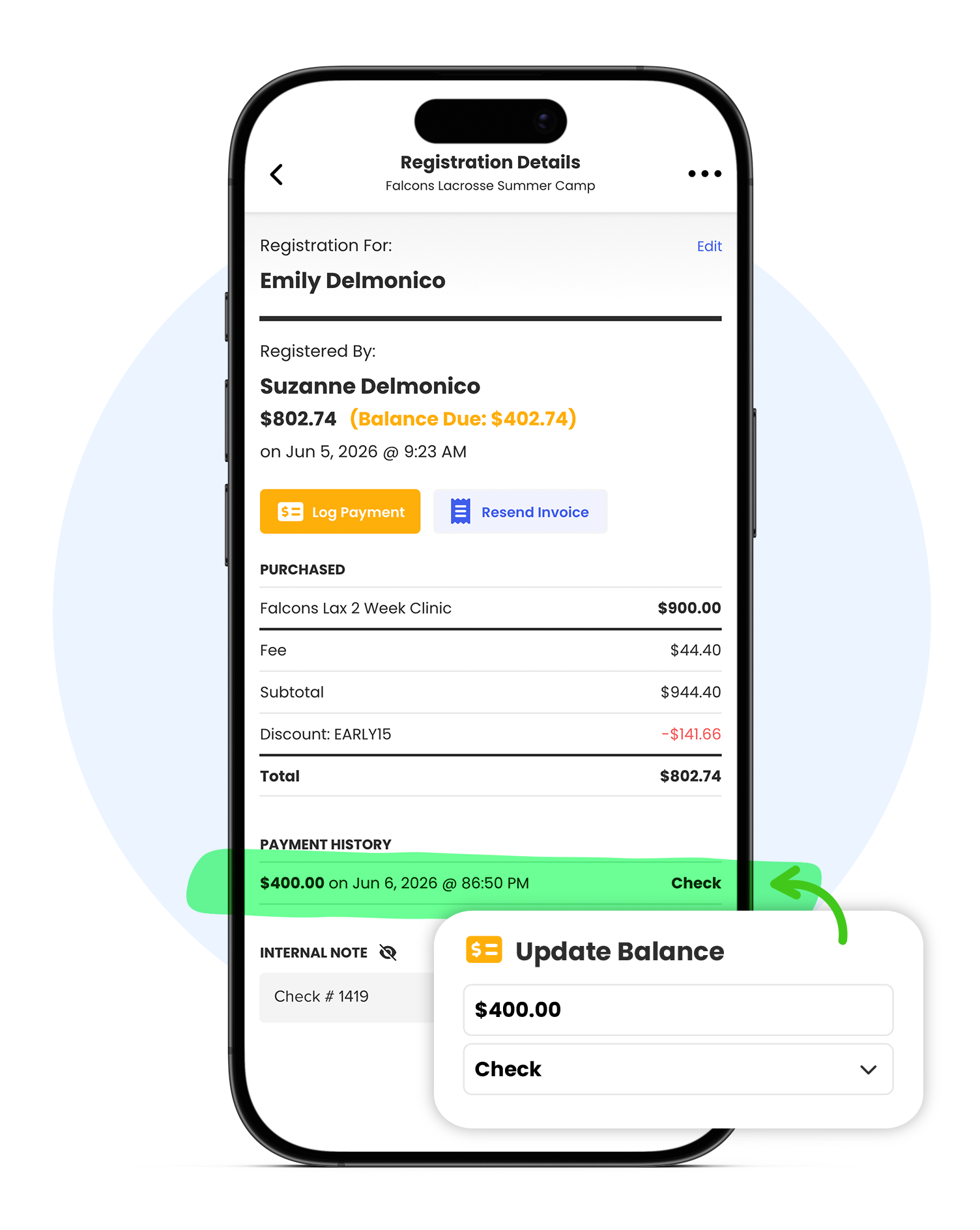 Dashboard mockup