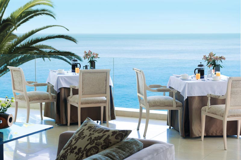 seating area overlooking the ocean