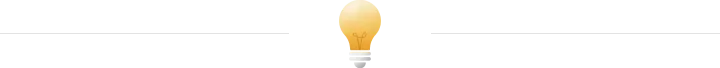 Horizontal black lines separated by a yellow light bulb icon in the center.