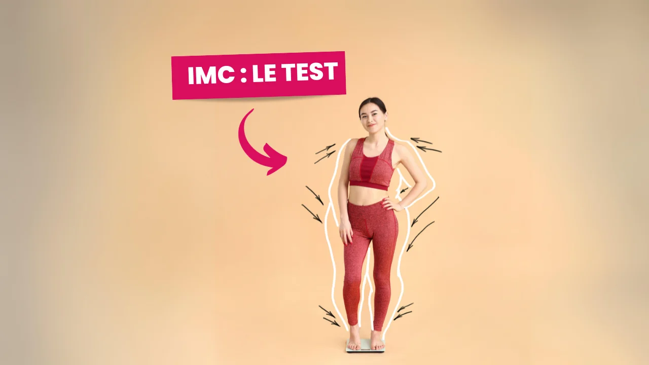 Femme en tenue de sport, titre « IMC : le test »