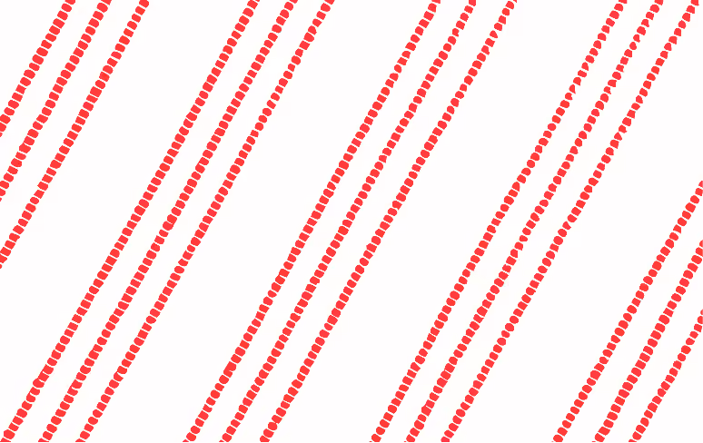 Vector pattern swatch pattern of thin red textured stripes in groups of three against a white background. Texture inspired by yarn-dyed stripe fabric with thick warp threads broken by thinner weft threads.