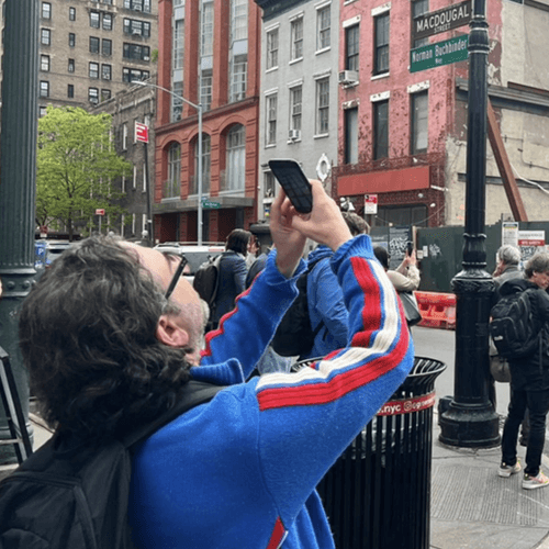 people engaging with AR in NYC