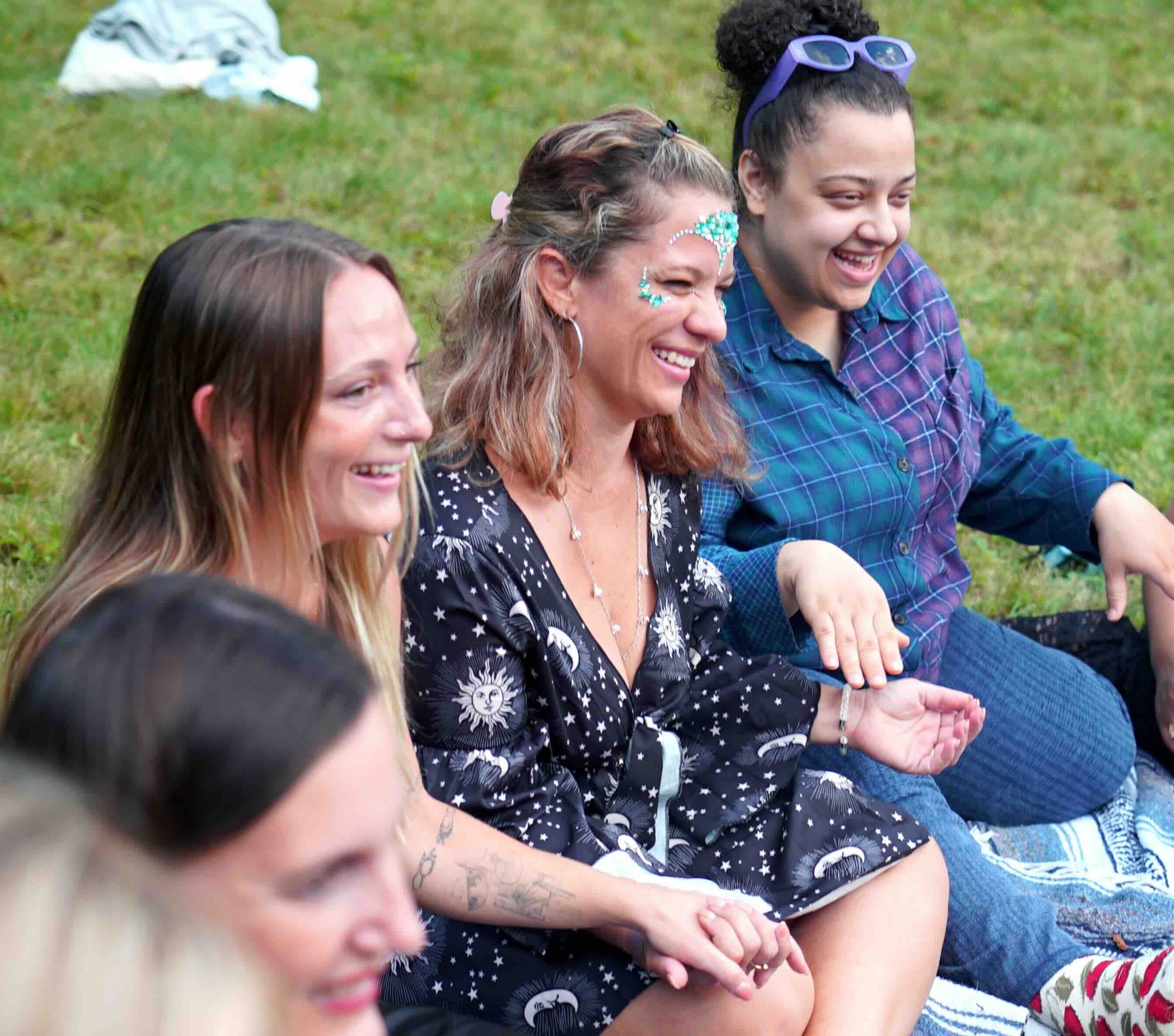 Full moon circle with candles