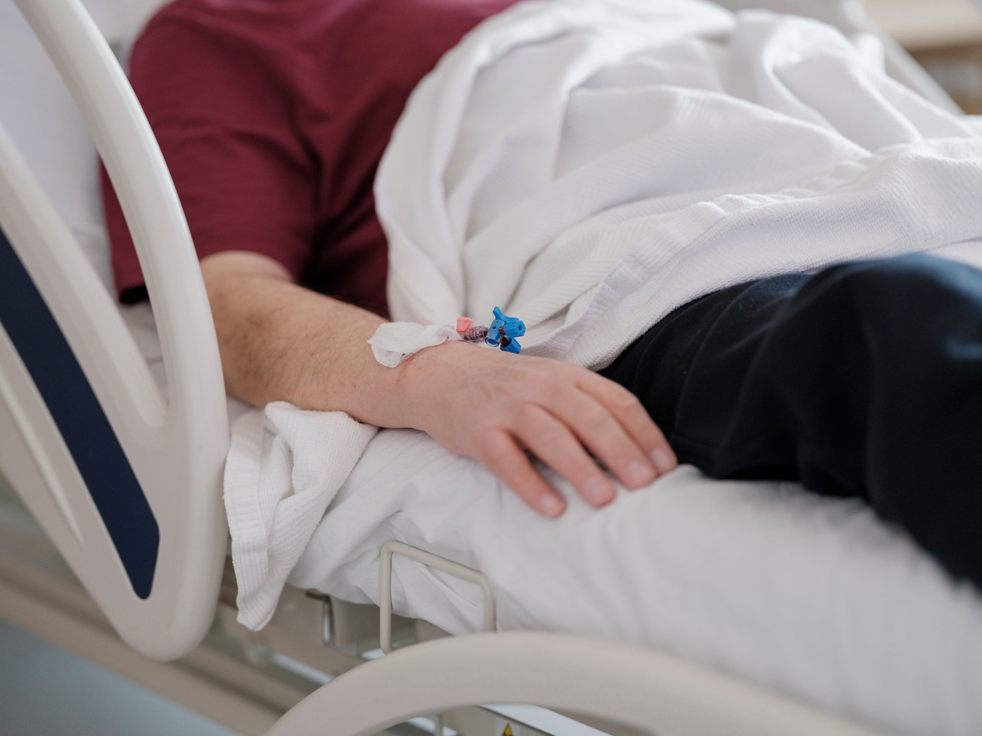 Woman receiving mobile IV therapy