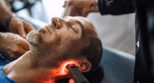 Neurosolution laser therapy on a young little girl