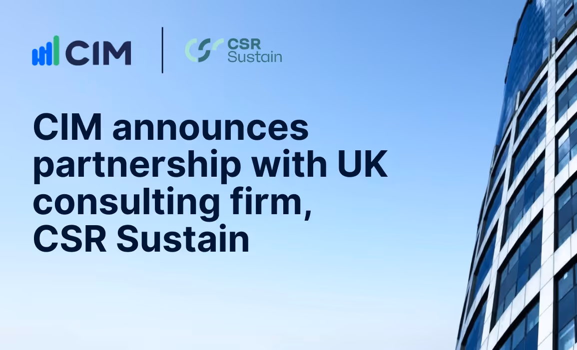 CIM announces partnership with UK consulting firm, CSR Sustain