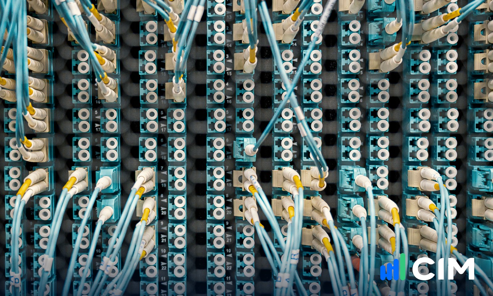 Fibre optic patch panel with hundreds of labelled ports