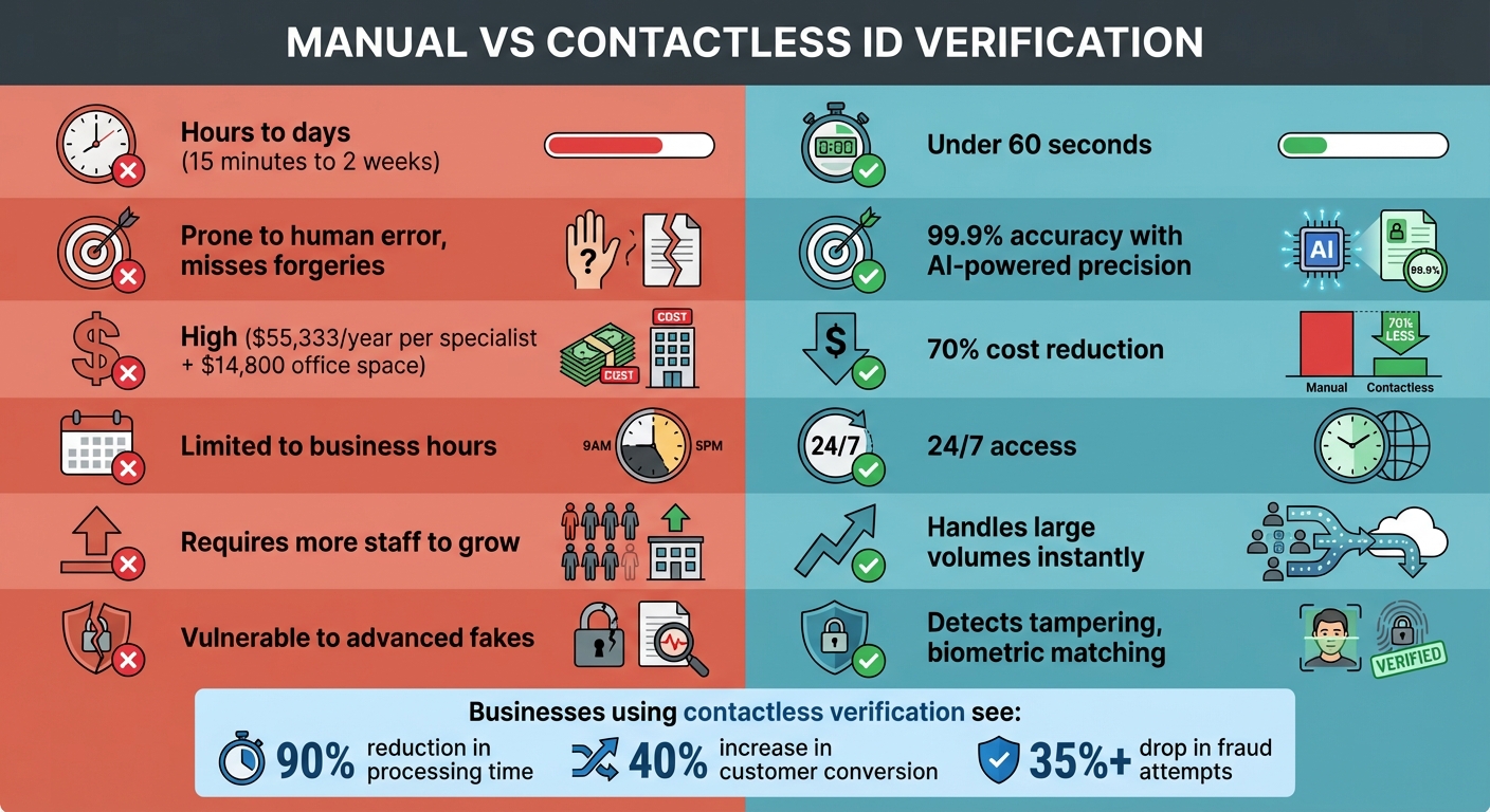 Manual vs Contactless ID Verification: Speed, Cost, and Accuracy Comparison