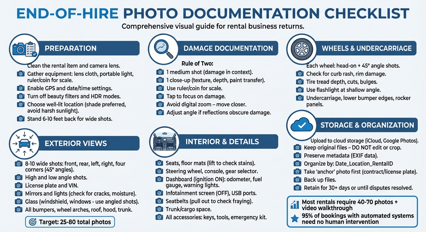 End-of-Hire Photo Documentation Checklist for Rental Returns