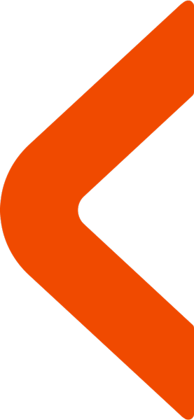 Large solid orange left-pointing arrow on a transparent background.