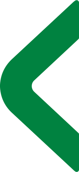 Large green arrow pointing left on a transparent background.