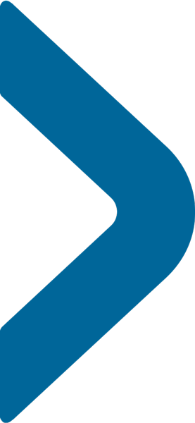 Blue right-pointing arrow with rounded edges on a transparent background.