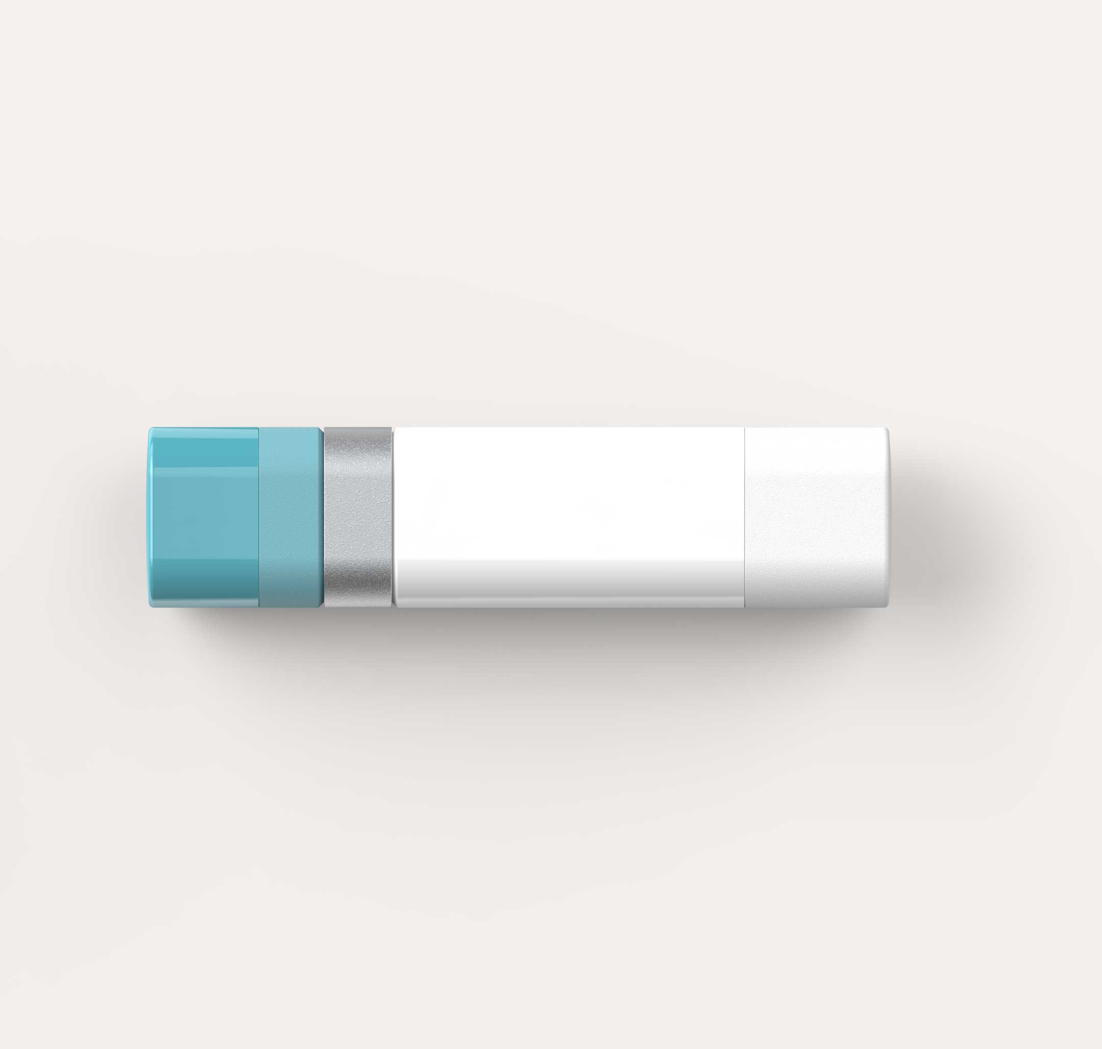 A lozenge shaped colour block showcasing colour palette used for the product, white, aqua blue, and silver all in varying surface textures and levels of gloss on a light background.