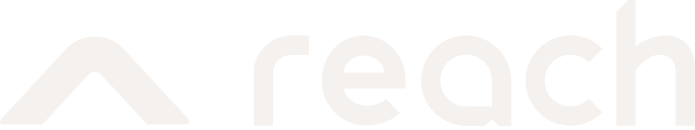 Reach logo with a stylized triangular icon to the left of the text.