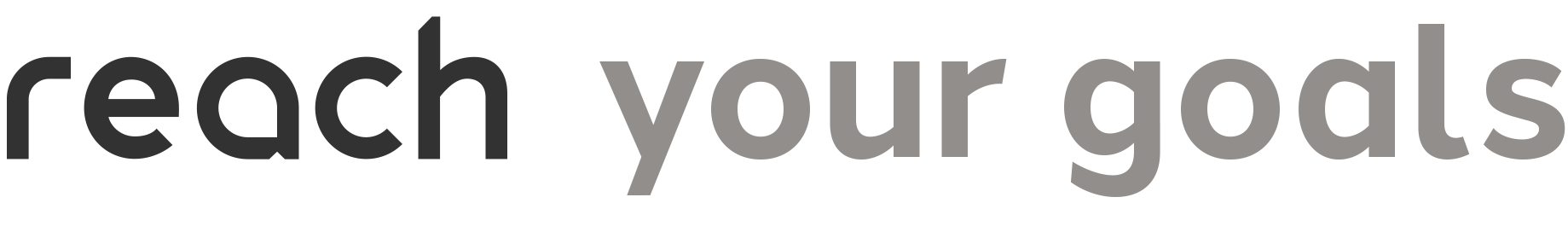 Text reading 'reach your goals' in a modern, bold font with gradient shading.
