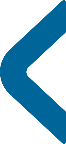 Blue left-pointing arrow with rounded edges on a transparent background.