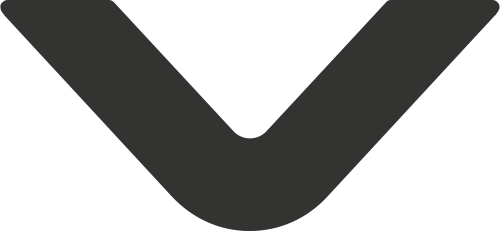 Gray chevron-shaped downward arrow with rounded edges on transparent background.