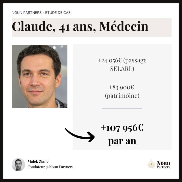 Noun Partners, étude de cas BNC SELARL : Claude 41 ans médecin esthétique