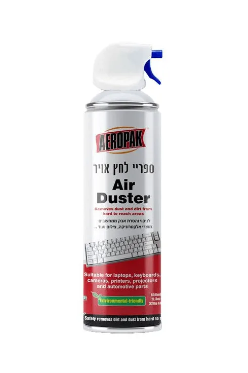 צילום מוצר של ספריי לחץ אוויר דחוס Air Duster