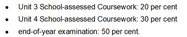 VCE Maths Methods Assessment Weighting Study Score