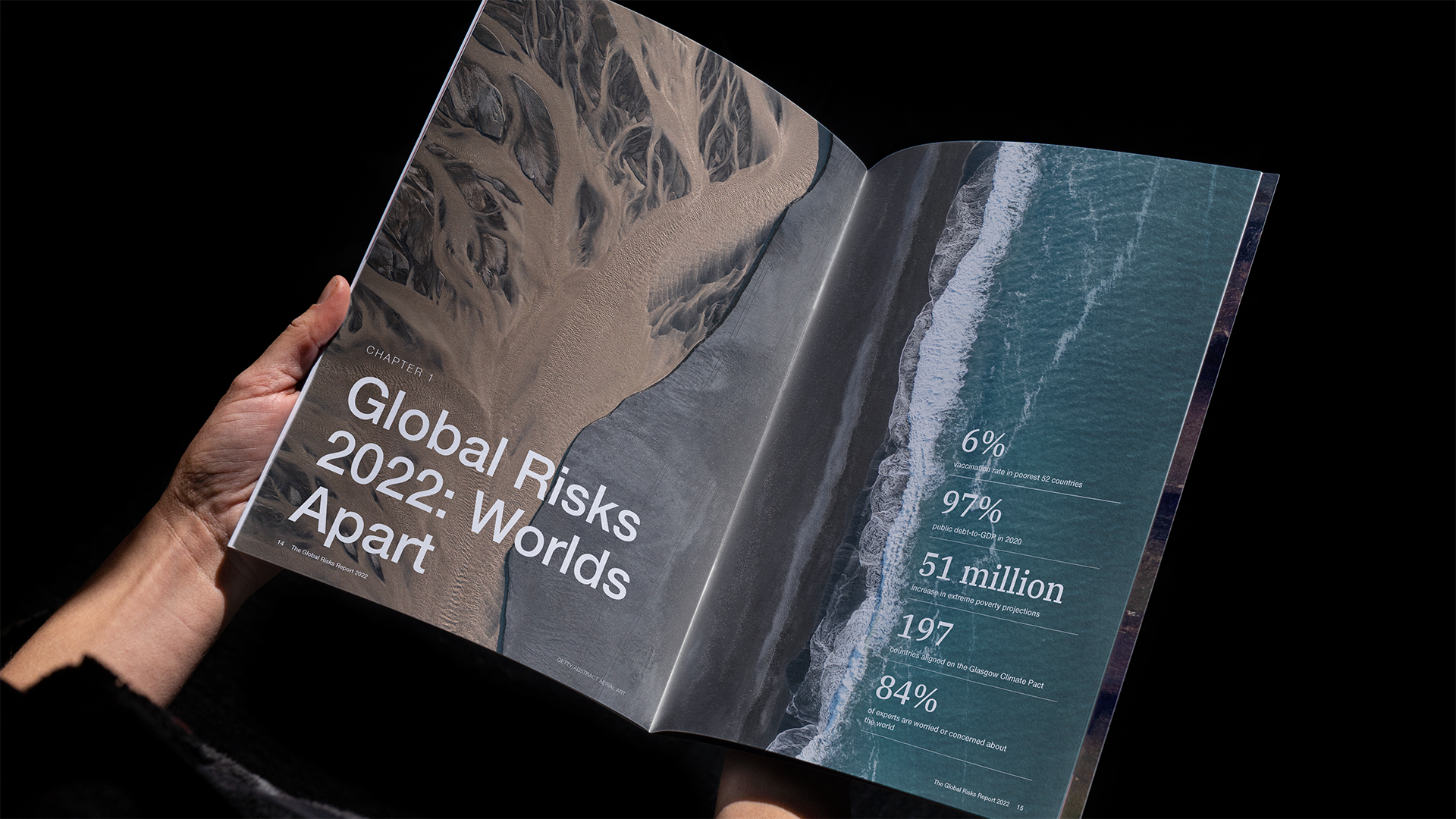 World Economic Forum report design with data visualisation and infographics