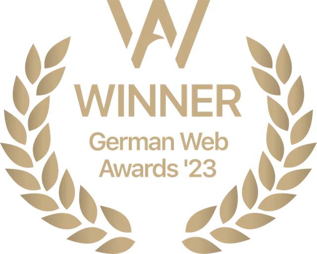 Goldenes Siegel des German Web Award 2023