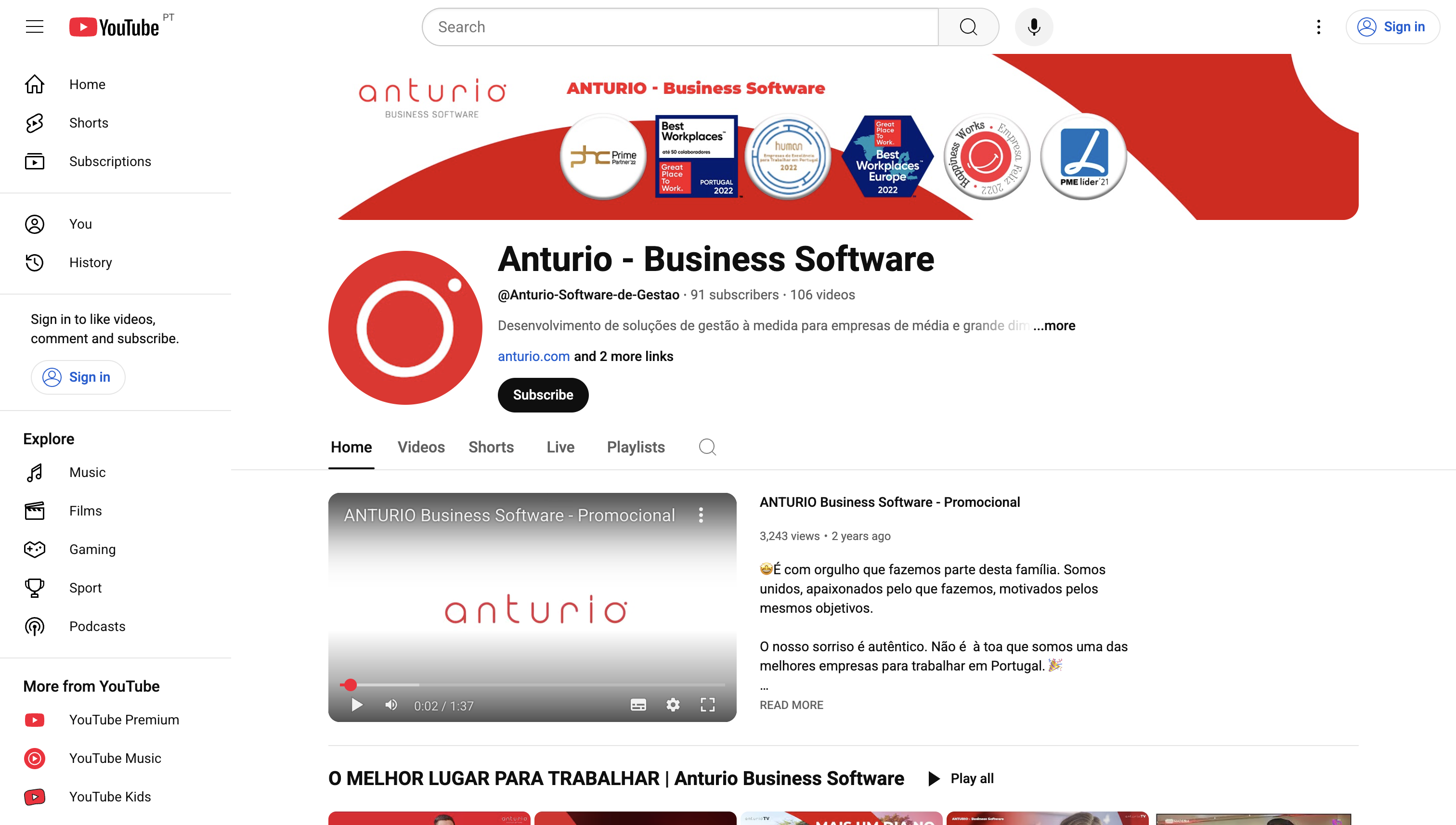 YouTube Screenshot Anturio