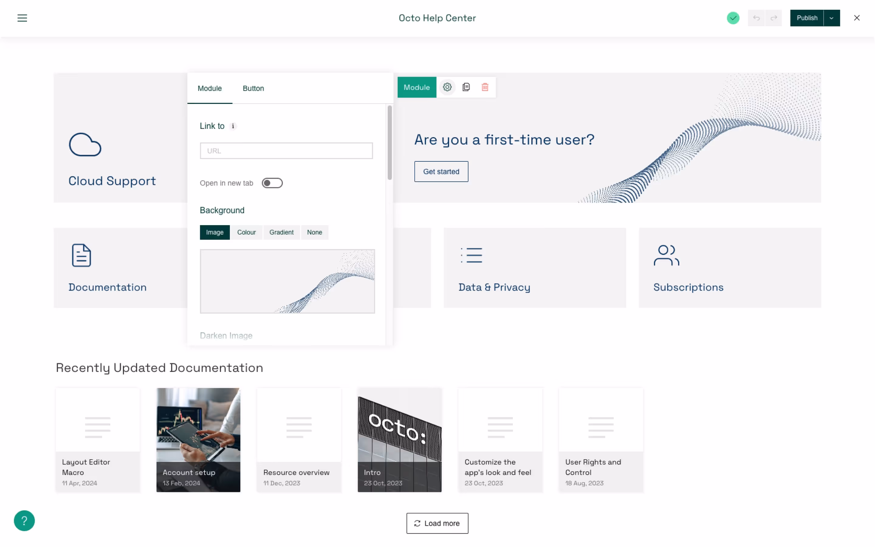 A visual showing a layout in the Refined page builder.