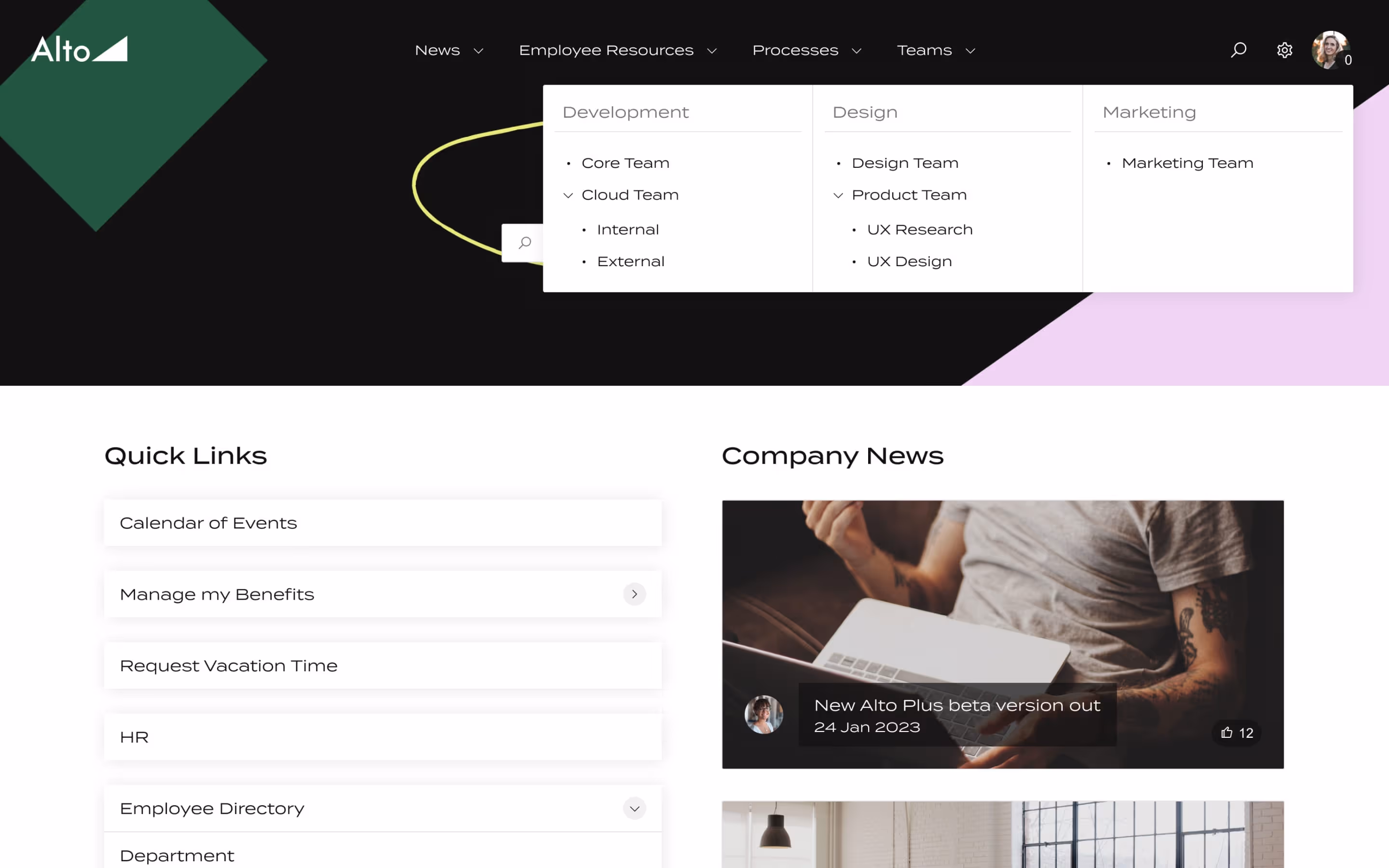 A visual showing the navigation on a Refined site.