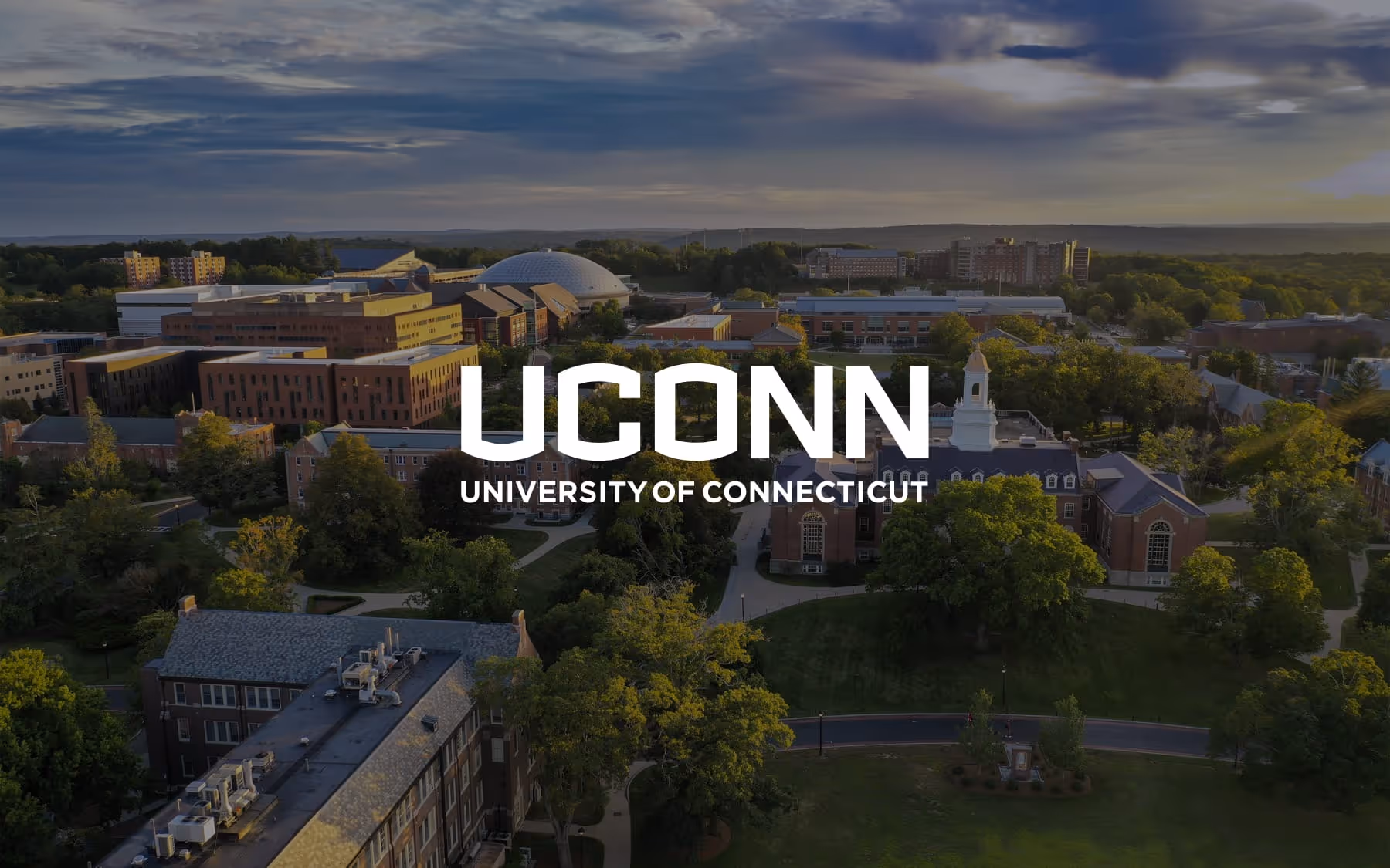 A case study visual with the UConn logo.