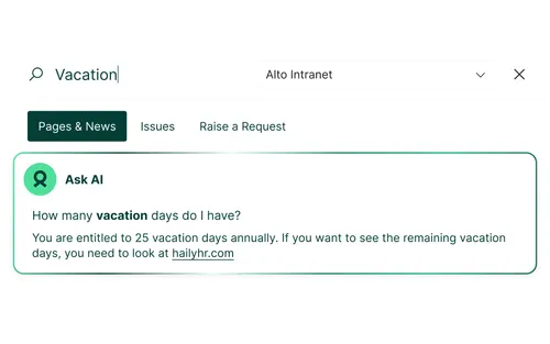 A Refined Advanced edition visual showing the AI search feature.