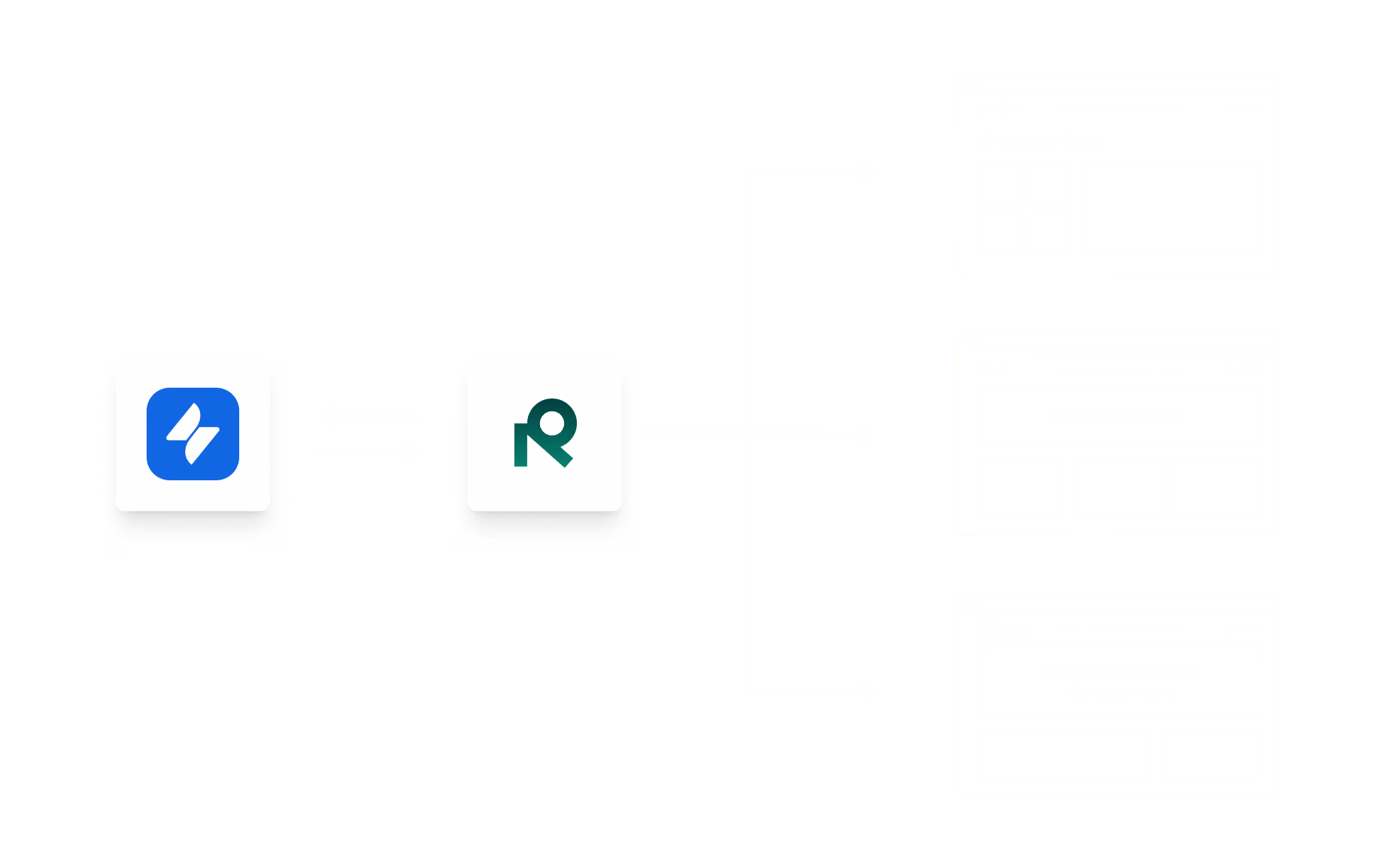 Diagram showing JSM software linking to Refined platform which outputs three different service management site layouts.