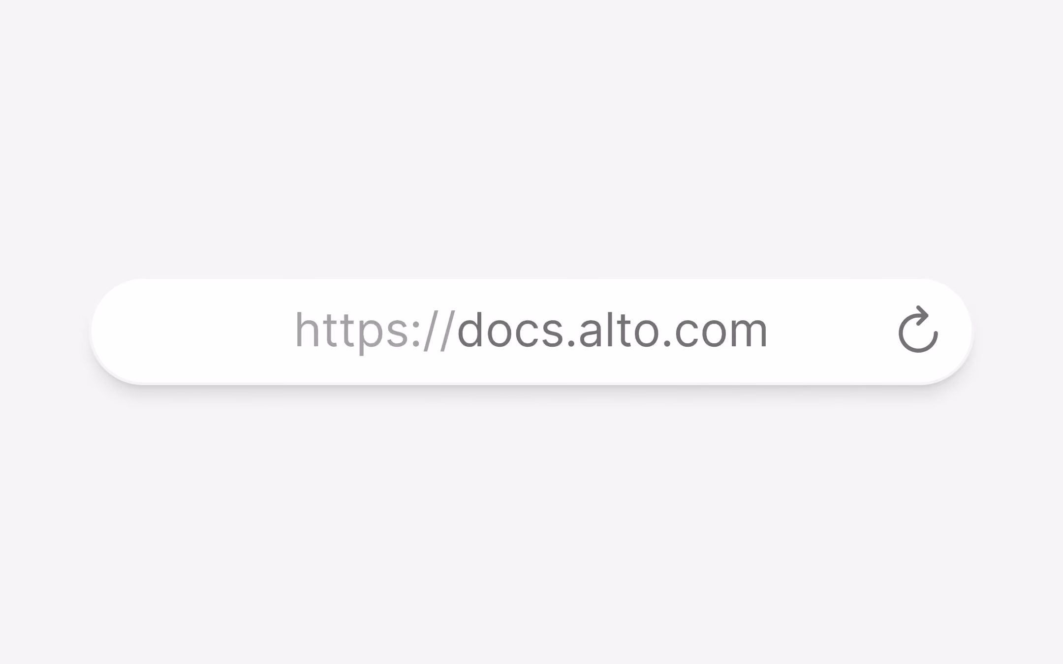 Text box showing URL https://docs.alto.com with a reload icon on the right side.
