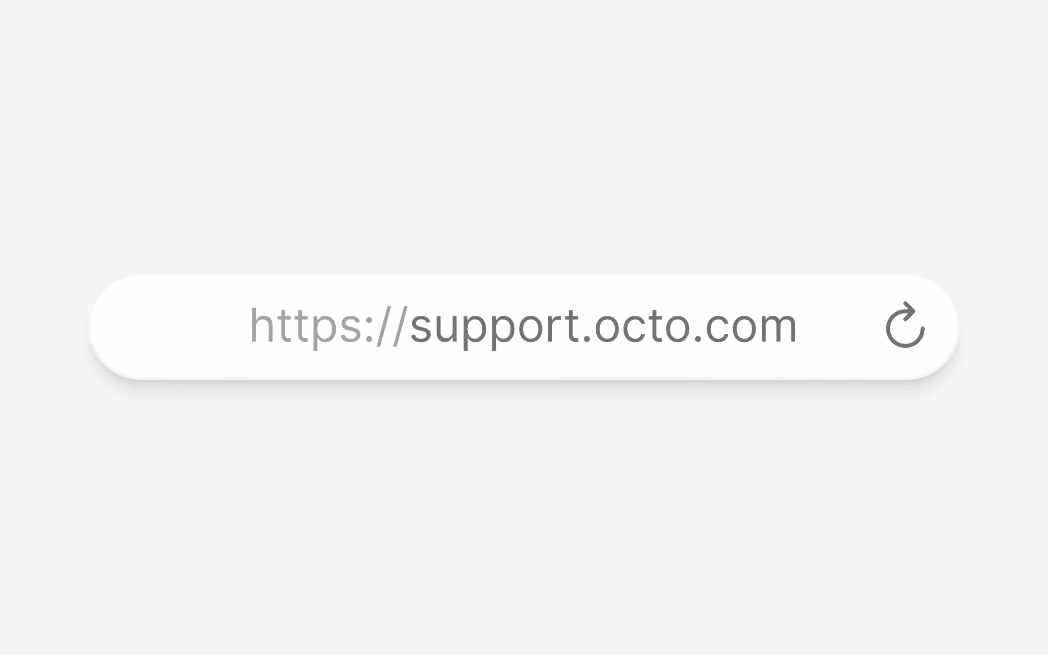 Browser address bar displaying the URL https://support.octo.com with a reload icon on the right.