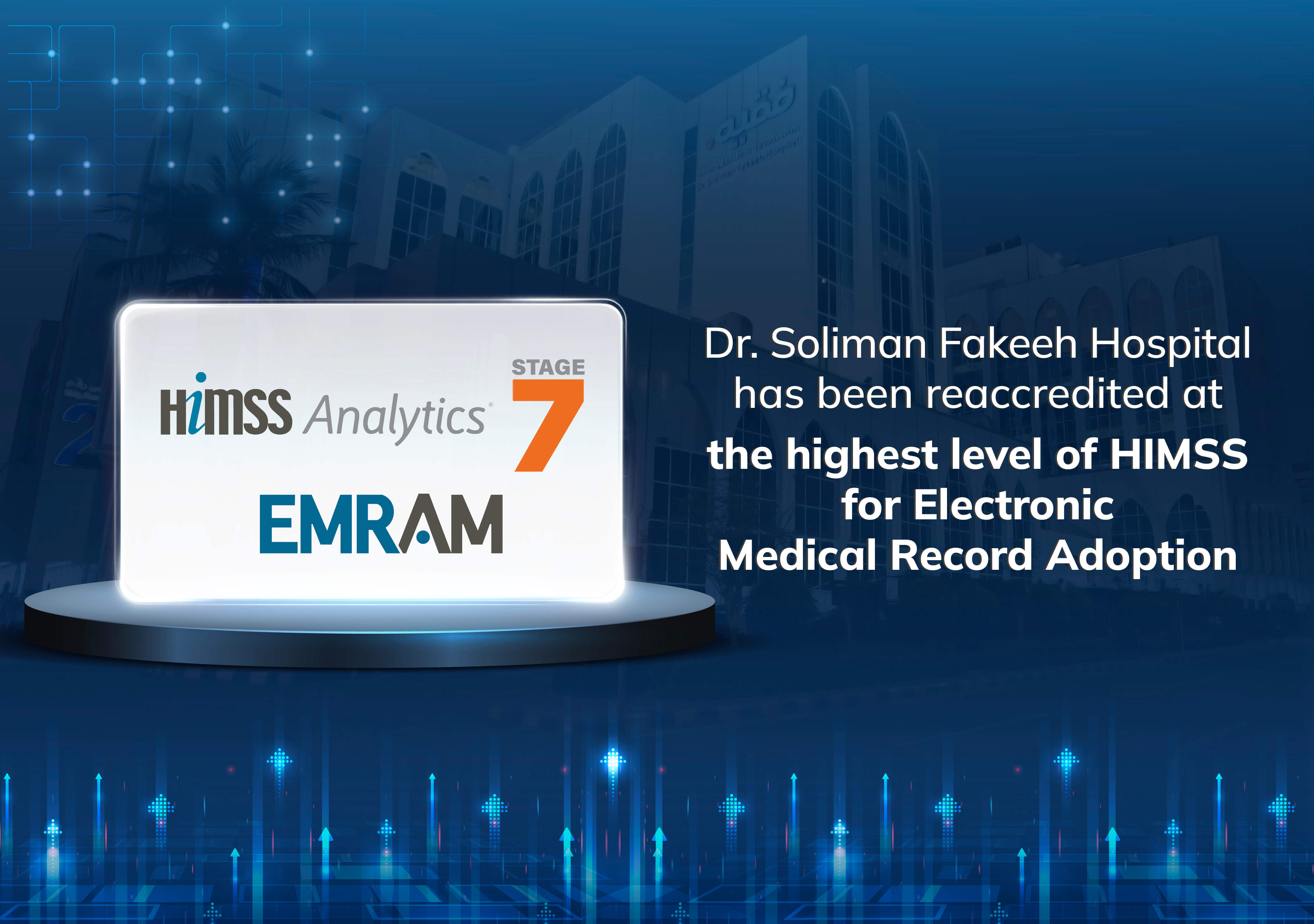 Reaffirming our leading position in digital transformation, Dr. Soliman Fakeeh Hospital has been revalidated by the globalHIMSS organization as a Stage 7 EMRAM certified hospital — the highest international classification for electronic medical records adoption.