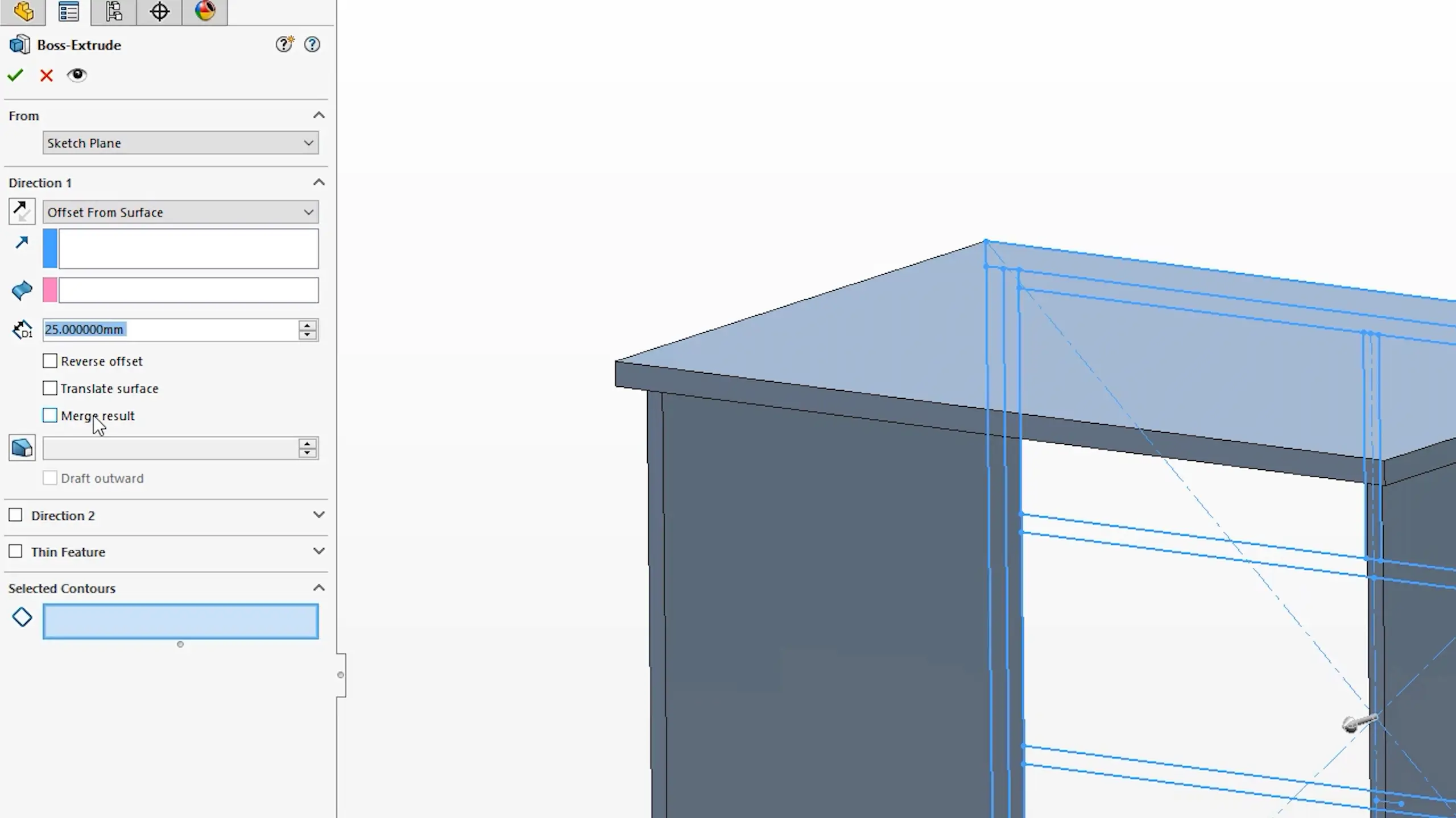 Telling SolidWorks to treat the part as a weldment means additive features wont automatically merge