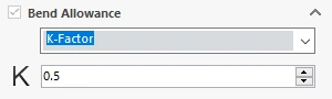 Control the bend allowance of the sheet metal within the Sheet Metal Properties 