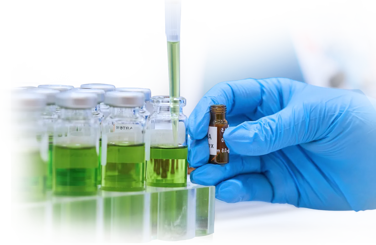 Lab expert doing potency testing