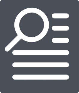 Data search icon in grey