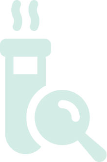 A testing tube icon in light green