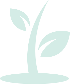 A tree growing icon in light green.