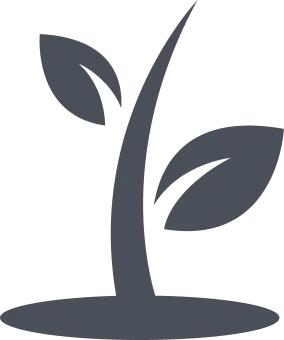 A tree growing icon in grey.