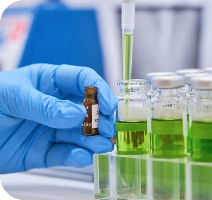 Scientist doing potency testing.